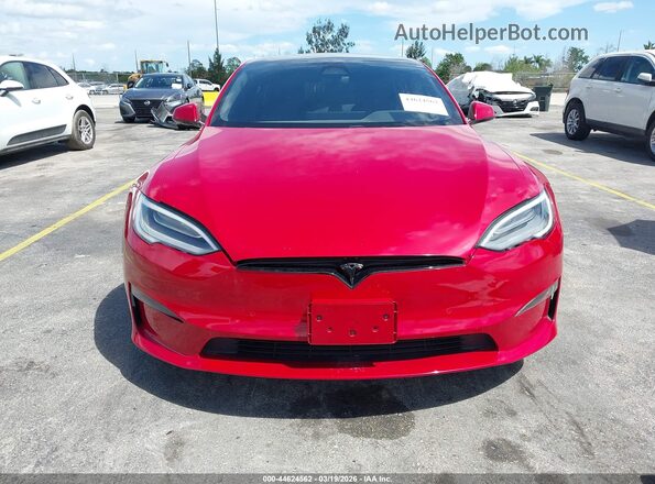5YJSA1E53MF428801 2021 TESLA MODEL S Red Вид задньої частини салону