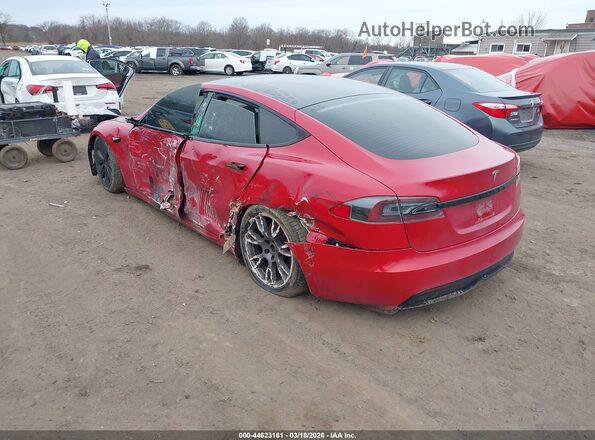 5YJSA1E54MF454565 2021 TESLA MODEL S Red Rear left