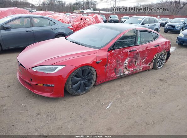 5YJSA1E54MF454565 2021 TESLA MODEL S Red Front left