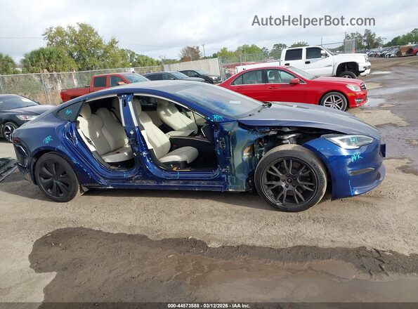 5YJSA1E56NF493675 2022 TESLA MODEL S Синий Панорамный вид салона 360°