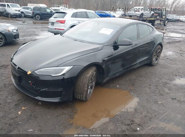 5YJSA1E59NF478751 2022 TESLA MODEL S Черный Передняя левая четверть