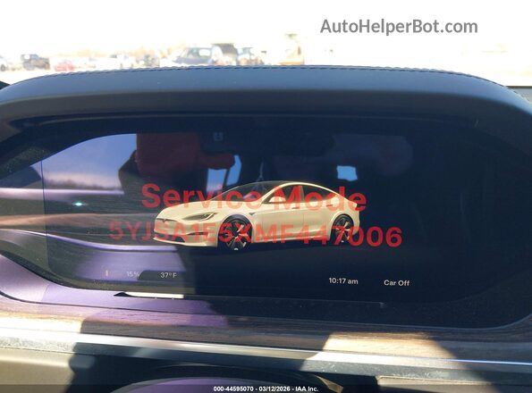5YJSA1E5XMF447006 2021 TESLA MODEL S White Vista de los asientos traseros