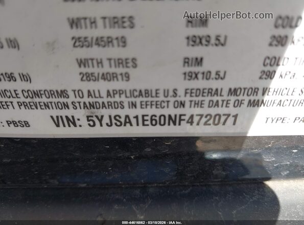5YJSA1E60NF472071 2022 TESLA MODEL S Черный Вид подкапотного пространства