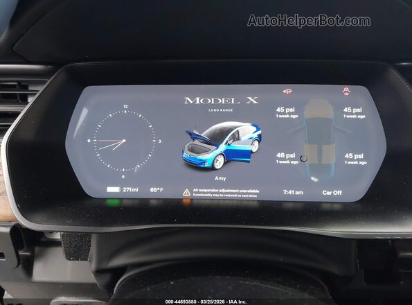 5YJXCAE28KF202045 2019 TESLA MODEL X Black Հետևի նստատեղերի տեսք