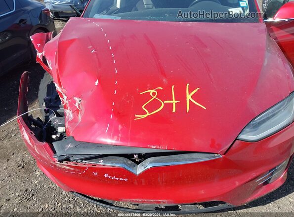5YJXCBE20GF013287 2016 TESLA MODEL X Red უკანა ხედი