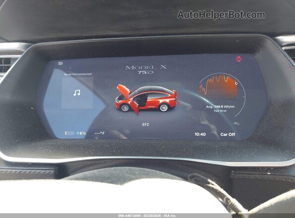 5YJXCBE20GF013287 2016 TESLA MODEL X Red უკანა სავარძლების ხედი