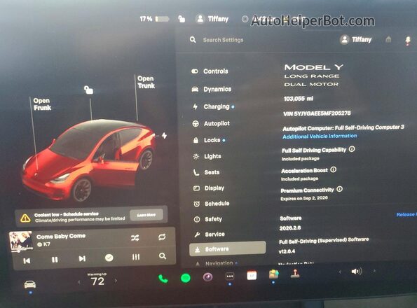 5YJYGAEE5MF205278 2021 TESLA MODEL Красный Вид щитка приборов