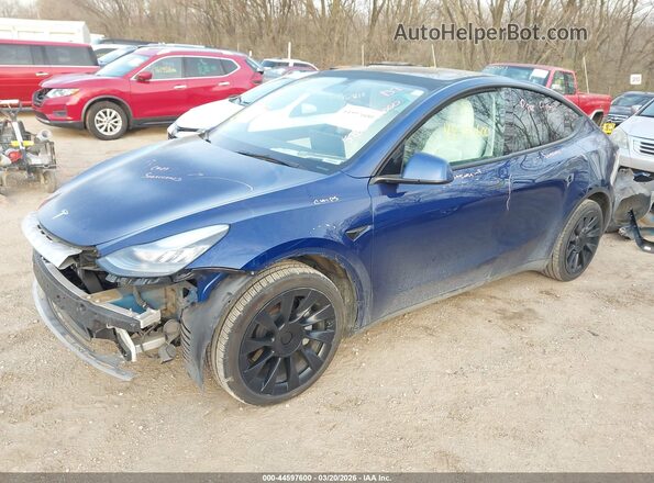 5YJYGAEE6MF212269 2021 TESLA MODEL Y Blue Առջևի ձախ երեք քառորդ տեսարան