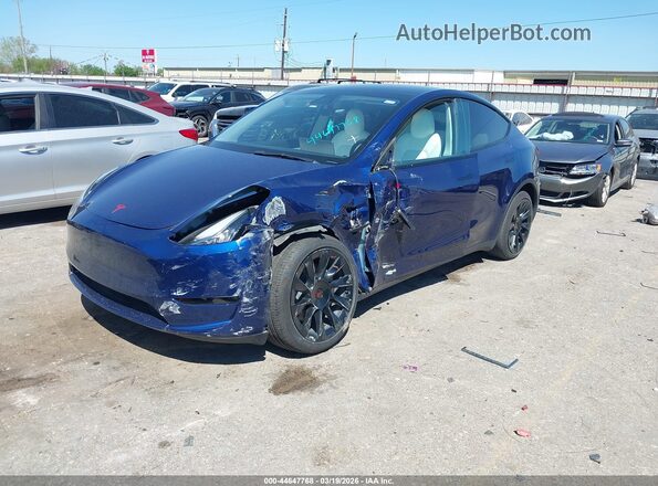 5YJYGAEE8MF297969 2021 TESLA MODEL Y Blue Առջևի ձախ երեք քառորդ տեսարան