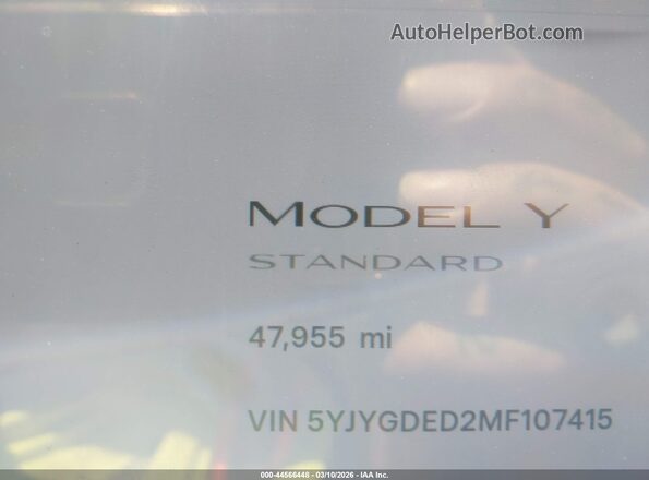 5YJYGDED2MF107415 2021 TESLA MODEL Y White 