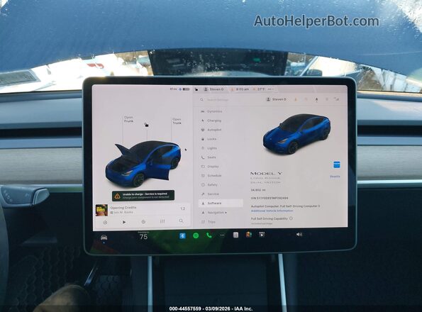 5YJYGDEE1MF092494 2021 TESLA MODEL Y Blue 