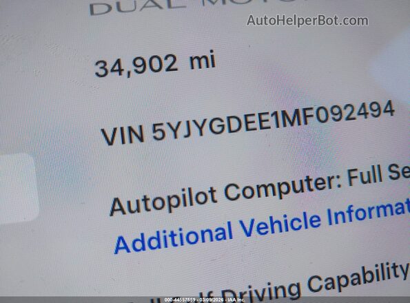 5YJYGDEE1MF092494 2021 TESLA MODEL Y Blue 