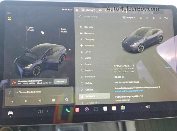 5YJYGDEE1MF213959 2021 TESLA MODEL Серый Вид щитка приборов
