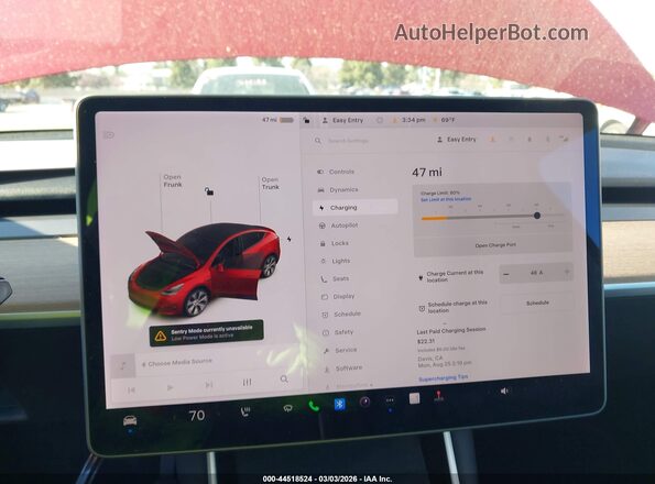 5YJYGDEE2MF070794 2021 TESLA MODEL Y Red 