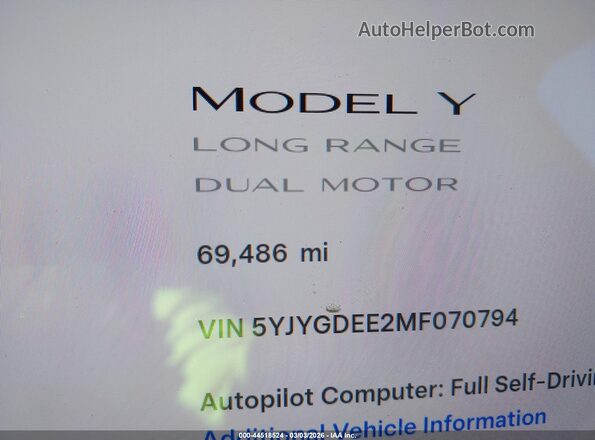 5YJYGDEE2MF070794 2021 TESLA MODEL Y Red 