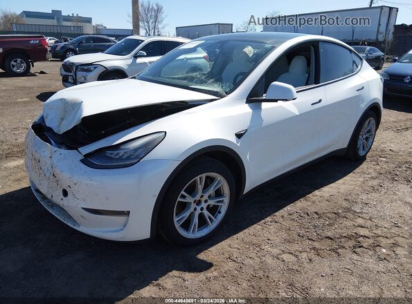 5YJYGDEE2MF183421 2021 TESLA MODEL Y White წინა მარცხენა ხედი სამი მეოთხედიდან
