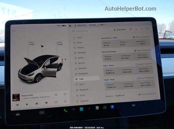 5YJYGDEE2MF183421 2021 TESLA MODEL Y White უკანა სავარძლების ხედი