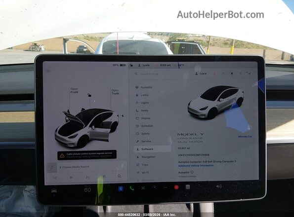 5YJYGDEE2MF274608 2021 TESLA MODEL Y White 