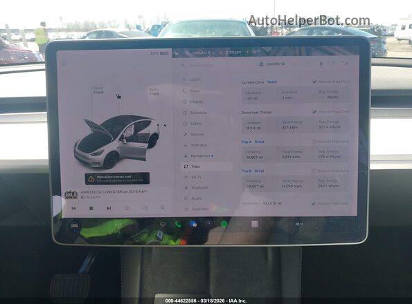 5YJYGDEE4MF151859 2021 TESLA MODEL Y White Հետևի նստատեղերի տեսք