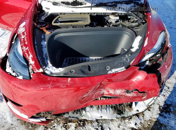 5YJYGDEE4MF199040 2021 TESLA MODEL Red უკანა სალონის ხედი