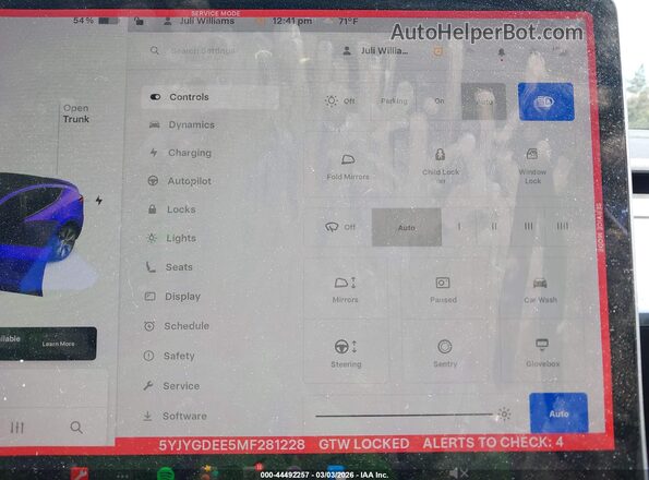 5YJYGDEE5MF281228 2021 TESLA MODEL Y White 