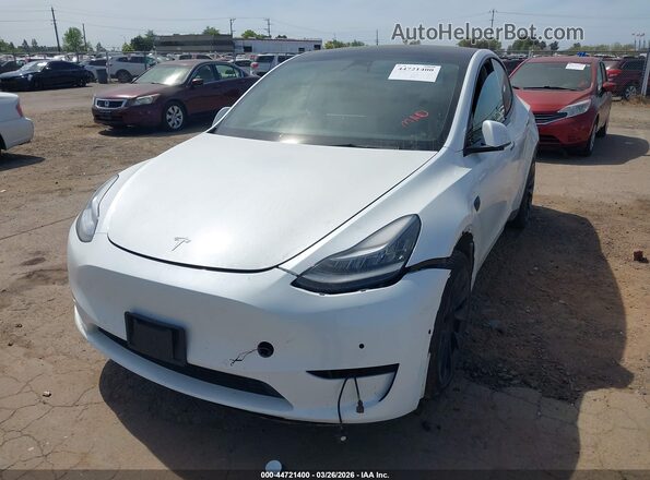 5YJYGDEE6MF125683 2021 TESLA MODEL Y White წინა მარცხენა ხედი სამი მეოთხედიდან