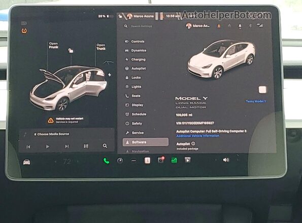 5YJYGDEE6MF195927 2021 TESLA MODEL Белый Вид щитка приборов