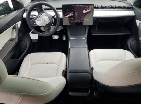5YJYGDEE6MF195927 2021 TESLA MODEL Белый Вид панели приборов