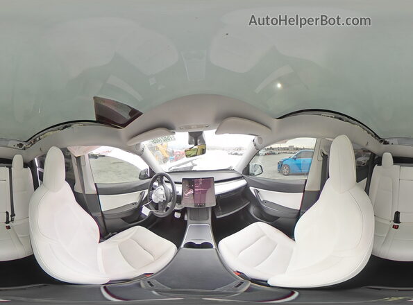 5YJYGDEE6MF195927 2021 TESLA MODEL Белый Панорамный вид салона 360°