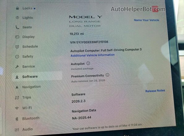 5YJYGDEE6MF215156 2021 TESLA MODEL White Սարքավորումների վահանակի տեսք