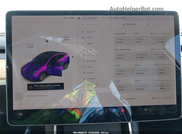 5YJYGDEE7LF013781 2020 TESLA MODEL Y White Հետևի նստատեղերի տեսք