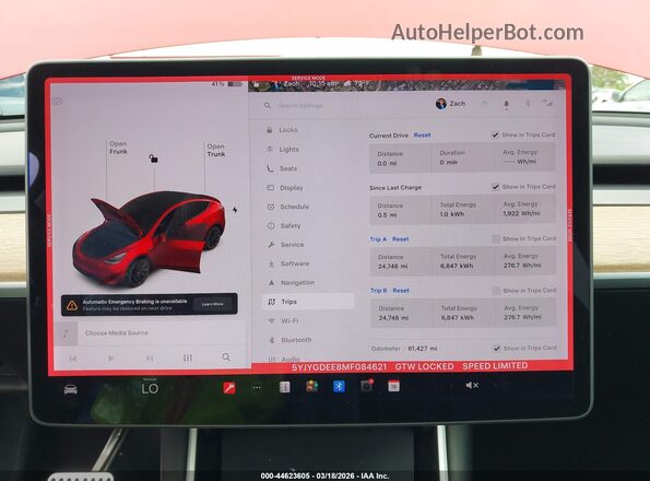 5YJYGDEE8MF084621 2021 TESLA MODEL Y Красный Вид задних сидений