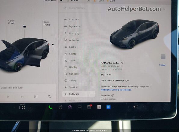 5YJYGDEE8MF096400 2021 TESLA MODEL Y Gray Вид задніх сидінь