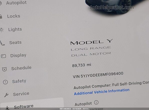 5YJYGDEE8MF096400 2021 TESLA MODEL Y Gray 