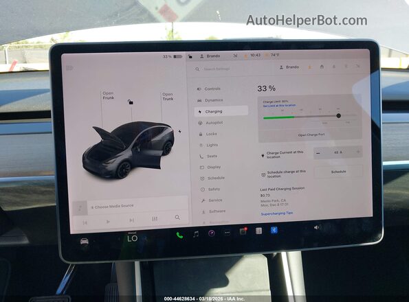 5YJYGDEE8MF096400 2021 TESLA MODEL Y Gray 