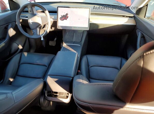 5YJYGDEE8MF206491 2021 TESLA MODEL Burgundy Առջևի վահանակի տեսք
