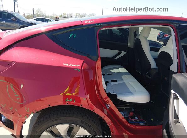 5YJYGDEE9LF044708 2020 TESLA MODEL Y Red Vista de la etiqueta del VIN