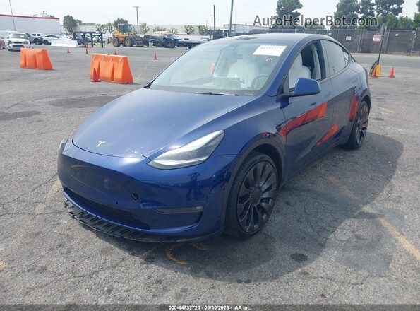 5YJYGDEF4MF246561 2021 TESLA MODEL Y Blue Front left