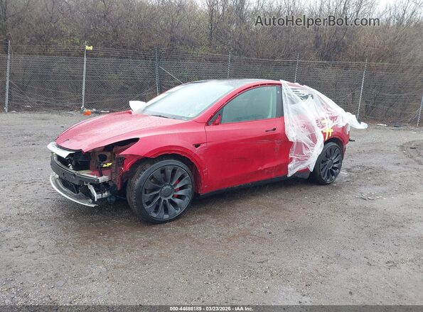 5YJYGDEF7MF124504 2021 TESLA MODEL Y Red Przód lewy