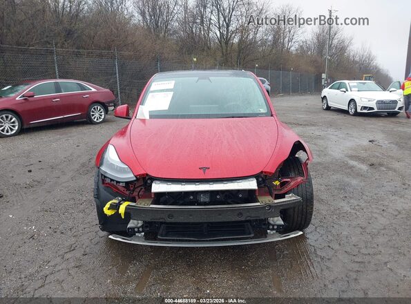 5YJYGDEF7MF124504 2021 TESLA MODEL Y Red Widok wnętrza z tyłu