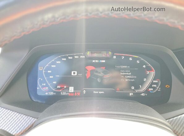 5YMCY0C01M9G74347 2021 BMW X6 Синий Вид щитка приборов