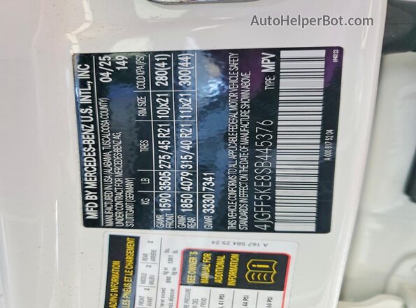 4JGFF5KE8SB445376 2025 MERCEDES-BENZ GLS White 