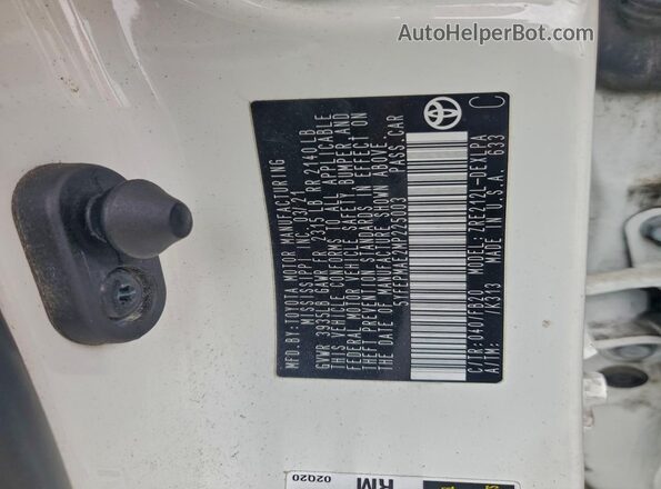5YFEPMAE2MP225003 2021 TOYOTA LL White Widok komory silnika