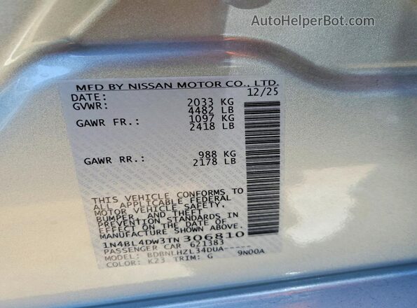 1N4BL4DW3TN306810 2026 NISSAN ALTIMA Silver 