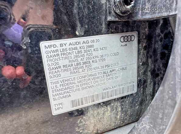 WA1LXAF76MD012374 2021 AUDI Q7 Black 