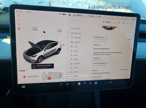 5YJYGAEE8MF235407 2021 TESLA MODEL Y White Vista de los asientos traseros
