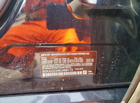 5UXJU2C54KLN66173 2019 BMW X5 Черный 