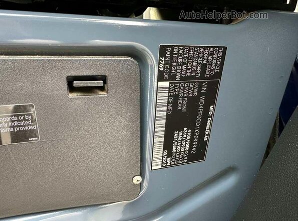 WD4PF0CD1KP099942 2019 MERCEDES-BENZ SPRINTER Blue 