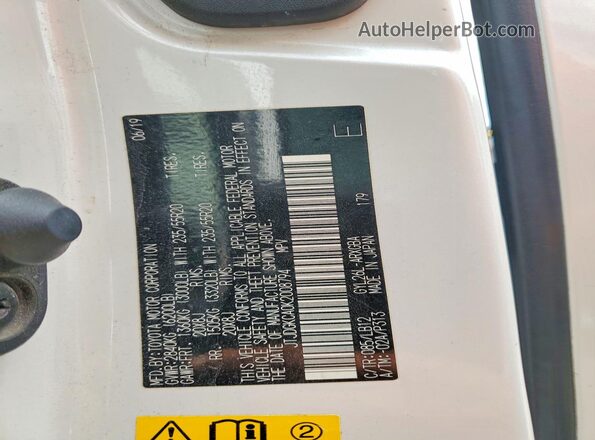 JTJDGKCA0K2008794 2019 LEXUS RX White 