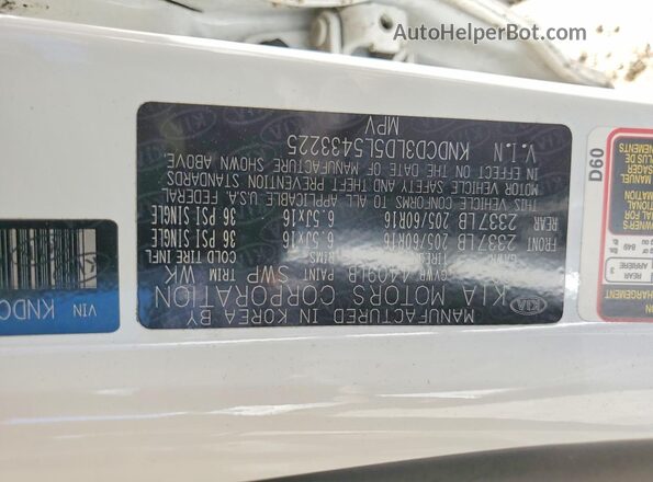 KNDCD3LD5L5433225 2020 KIA NIRO White Widok wnętrza 360 stopni